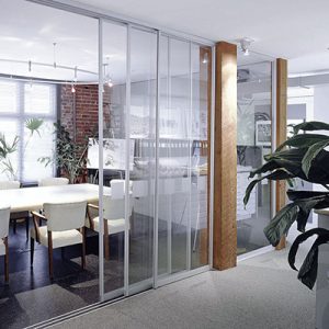 Partition walls and hanging doors